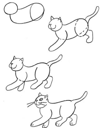 How to draw cats in movement 